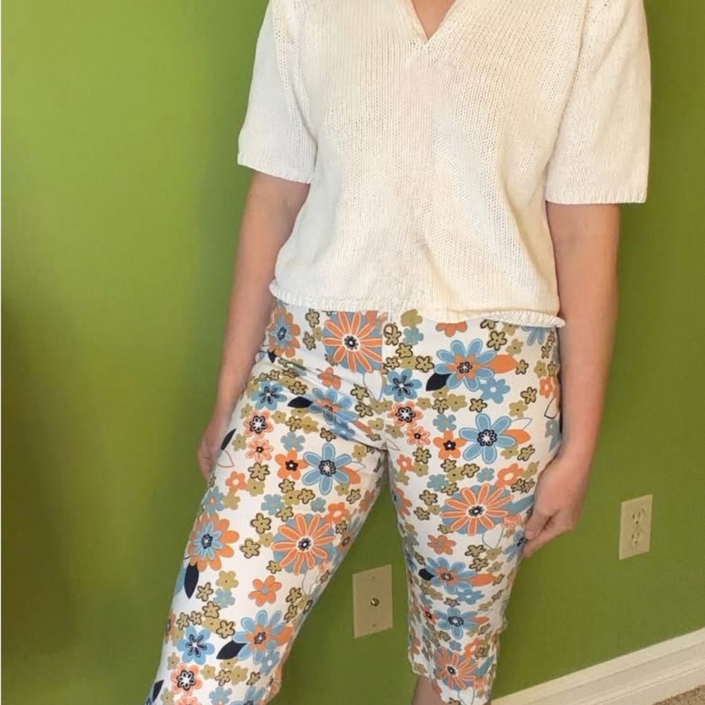 Vintage floral y2k pedal pushers